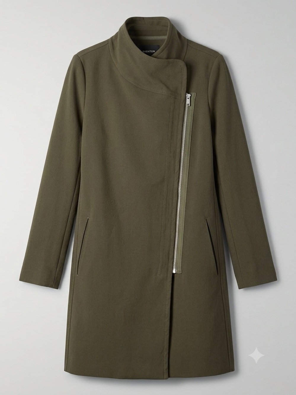 Aritzia Babaton Trench Coat - Crepette Material - Dark Olive - Size: XXS